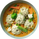Beef dumpling in hot and sour soup