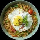 Healthy noodle with spinach leaf